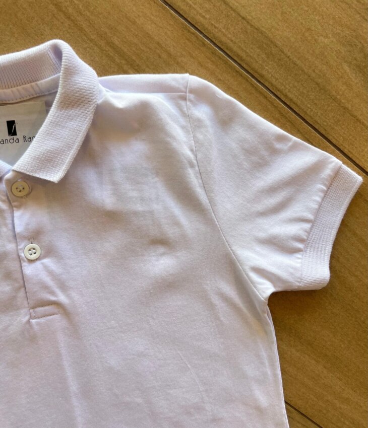 fernandaramoskids com br Camisa Infantil Masculina Polo Básica Manga Curta Branca1
