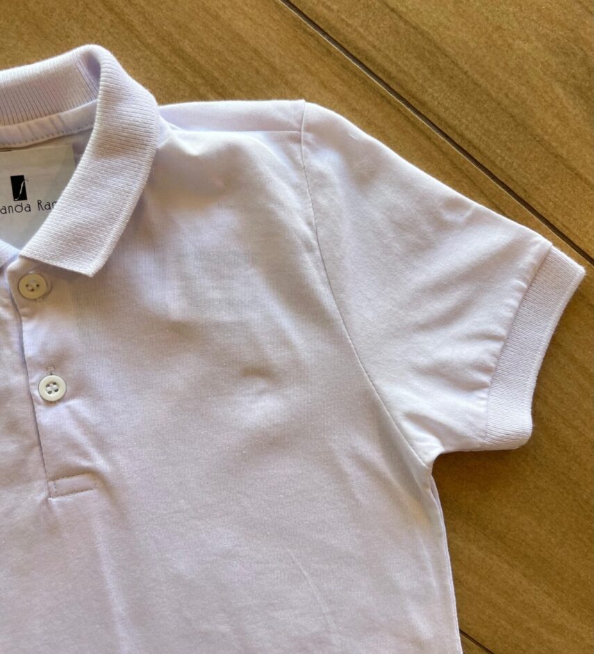 fernandaramoskids com br Camisa Infantil Masculina Polo Básica Manga Curta Branca1