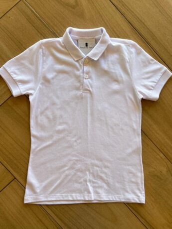 Camisa Infantil Masculina Polo Básica Manga Curta Branca Fernanda Ramos Kids