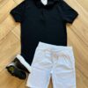 fernandaramoskids com br Camisa Infantil Masculina Polo Básica Manga Curta Preta1