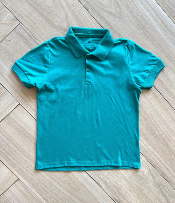 Camisa Infantil Masculina Polo Básica Manga Curta Verde Fernanda Ramos Kids