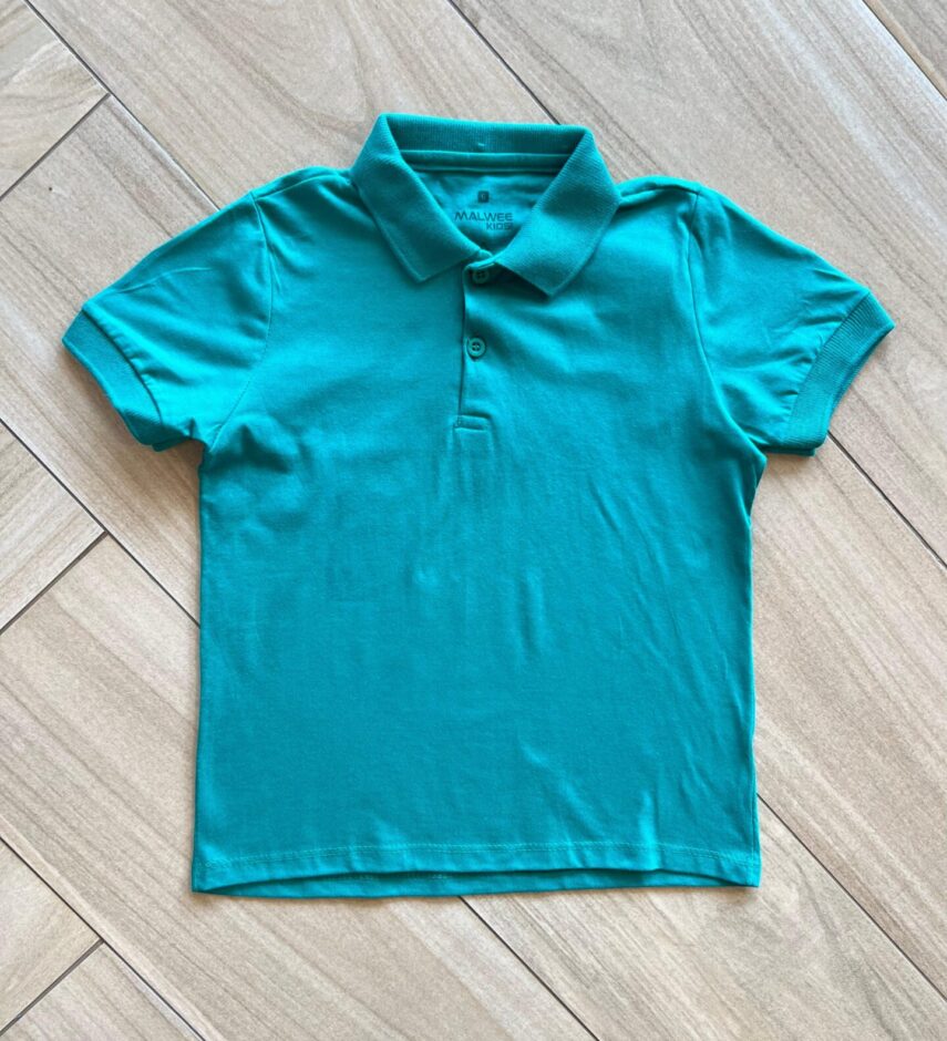 Camisa Infantil Masculina Polo Básica Manga Curta Verde Fernanda Ramos Kids