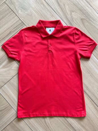 Camisa Infantil Masculina Polo Básica Manga Curta Vermelha Fernanda Ramos Kids