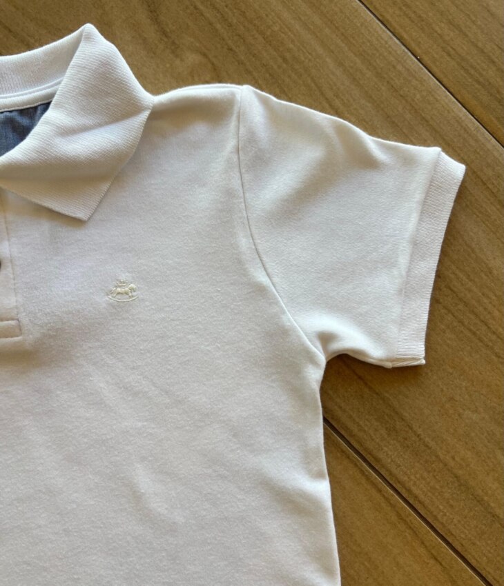 fernandaramoskids com br Camisa Infantil Masculina Polo Branca 1