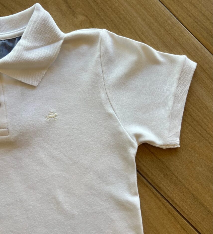 fernandaramoskids com br Camisa Infantil Masculina Polo Branca 1