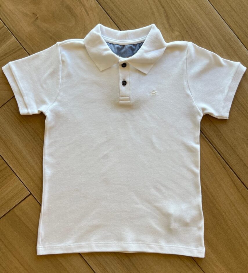 Camisa Infantil Masculina Polo Branca Fernanda Ramos Kids