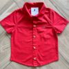 Camisa Infantil Masculina Polo Detalhe nas Mangas Vermelha Fernanda Ramos Kids