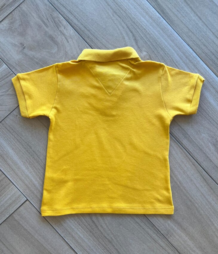 fernandaramoskids com br Camisa Infantil Masculina Polo em Suedine Mostarda2