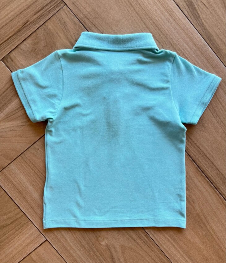 fernandaramoskids com br Camisa Infantil Masculina Polo Essencial Azul Piscina2