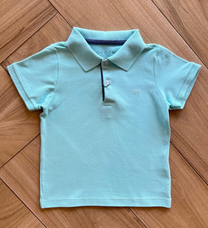 Camisa Infantil Masculina Polo Essencial Azul Piscina Fernanda Ramos Kids