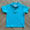Camisa Infantil Masculina Polo Manga Curta em Suedine Azul Piscina Fernanda Ramos Kids