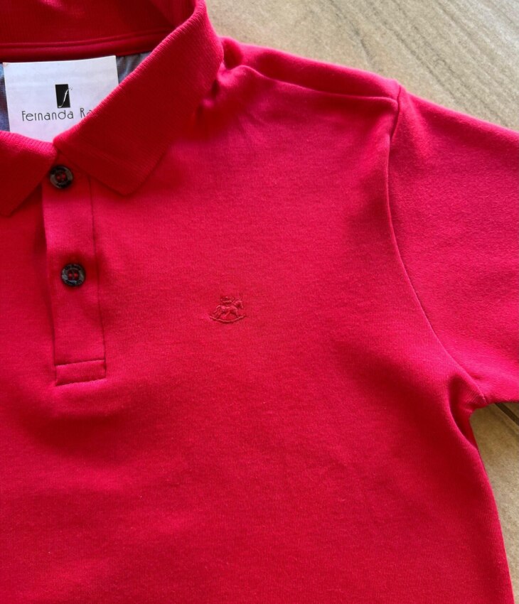 fernandaramoskids com br Camisa Infantil Masculina Polo Vermelha 1