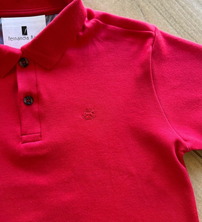 fernandaramoskids com br Camisa Infantil Masculina Polo Vermelha 1