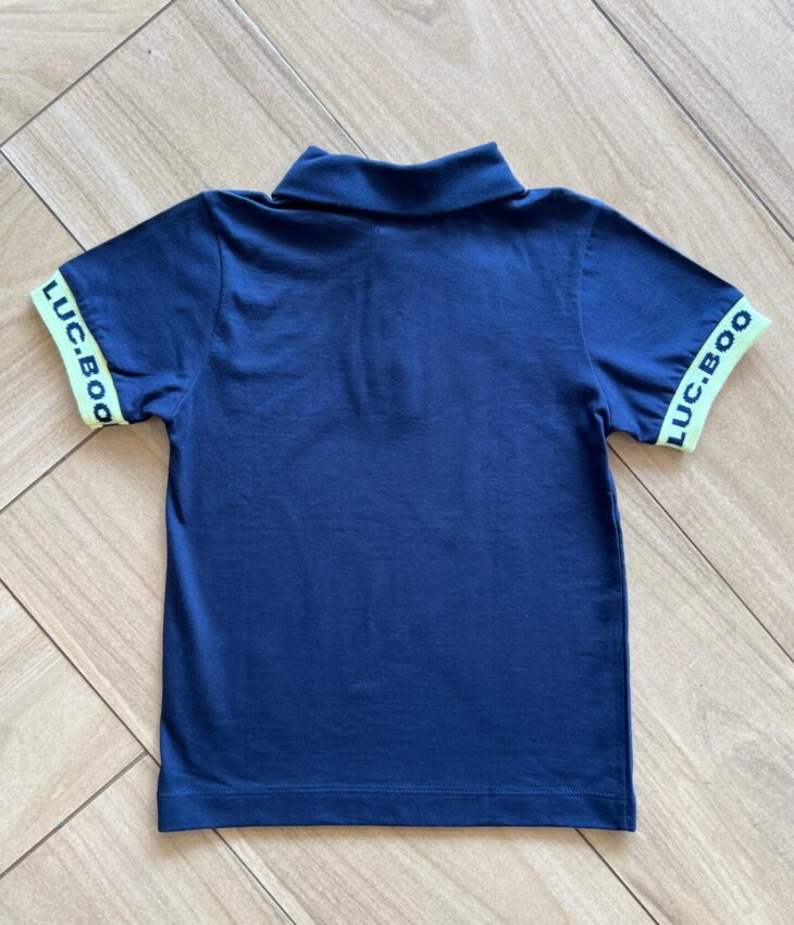 Camisa Polo Infantil Masculina com Botões Azul Escuro Fernanda Ramos Kids