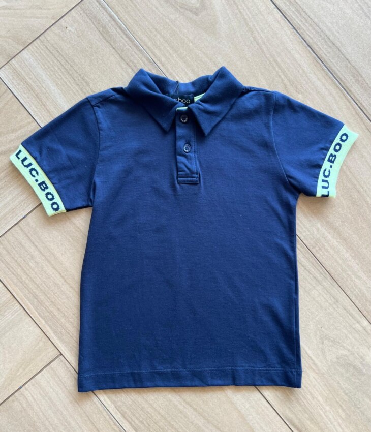 Camisa Polo Infantil Masculina com Botões Azul Escuro Fernanda Ramos Kids