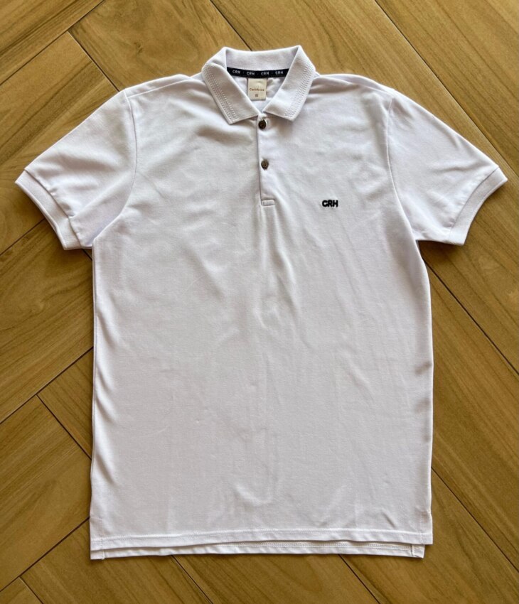 Camisa Polo Infantil Masculina Detalhe na Gola Branca Fernanda Ramos Kids