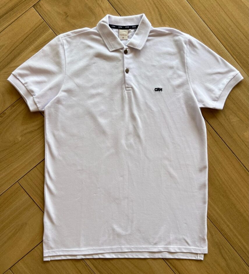 Camisa Polo Infantil Masculina Detalhe na Gola Branca Fernanda Ramos Kids
