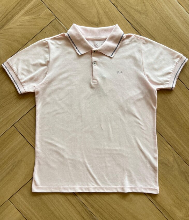 Camisa Polo Infantil Masculina Rosa Bebê Fernanda Ramos Kids