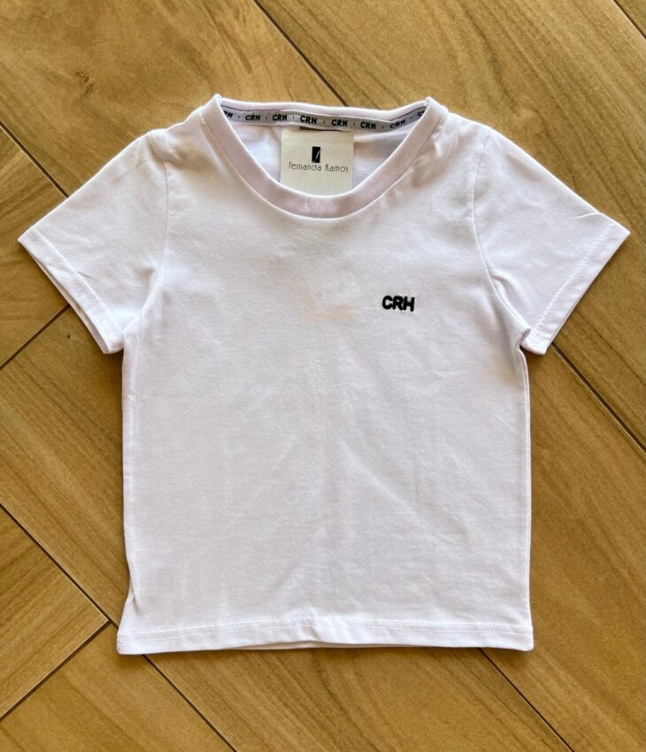 Camiseta Infantil Masculina Básica Branco Fernanda Ramos Kids