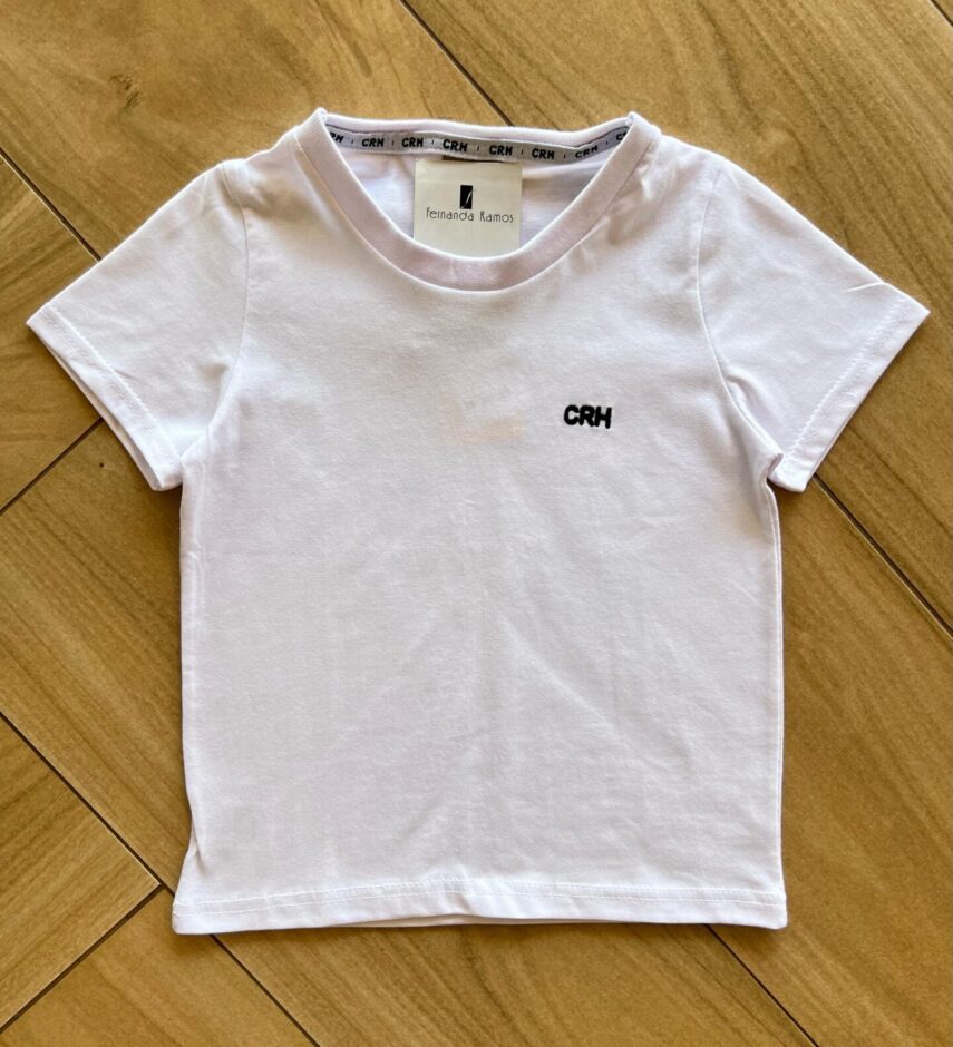 Camiseta Infantil Masculina Básica Branco Fernanda Ramos Kids
