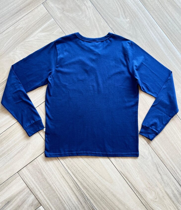 Camiseta Infantil Masculina Básica Manga Longa Azul Escuro Fernanda Ramos Kids