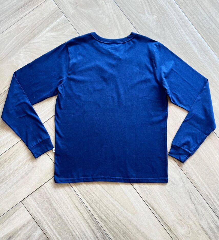 Camiseta Infantil Masculina Básica Manga Longa Azul Escuro Fernanda Ramos Kids