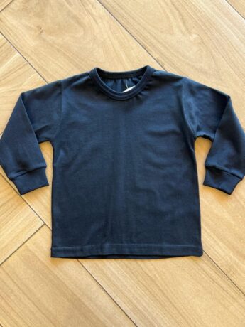 Camiseta Infantil Masculina Básica Manga Longa Preta Fernanda Ramos Kids