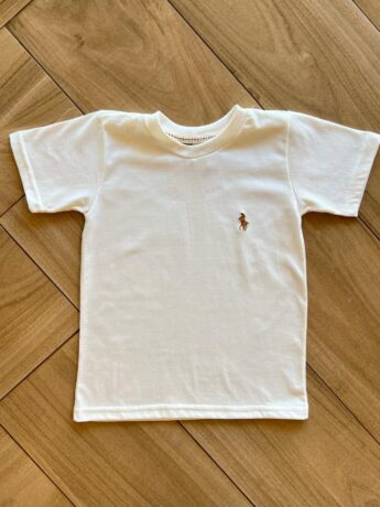Camiseta Infantil Masculina Básica Off White Fernanda Ramos Kids
