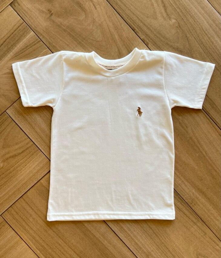 Camiseta Infantil Masculina Básica Off White Fernanda Ramos Kids