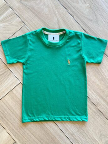 Camiseta Infantil Masculina Básica Verde Bandeira Fernanda Ramos Kids