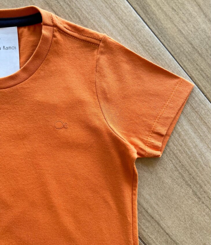 fernandaramoskids com br Camiseta Infantil Masculina Essencial Laranja1