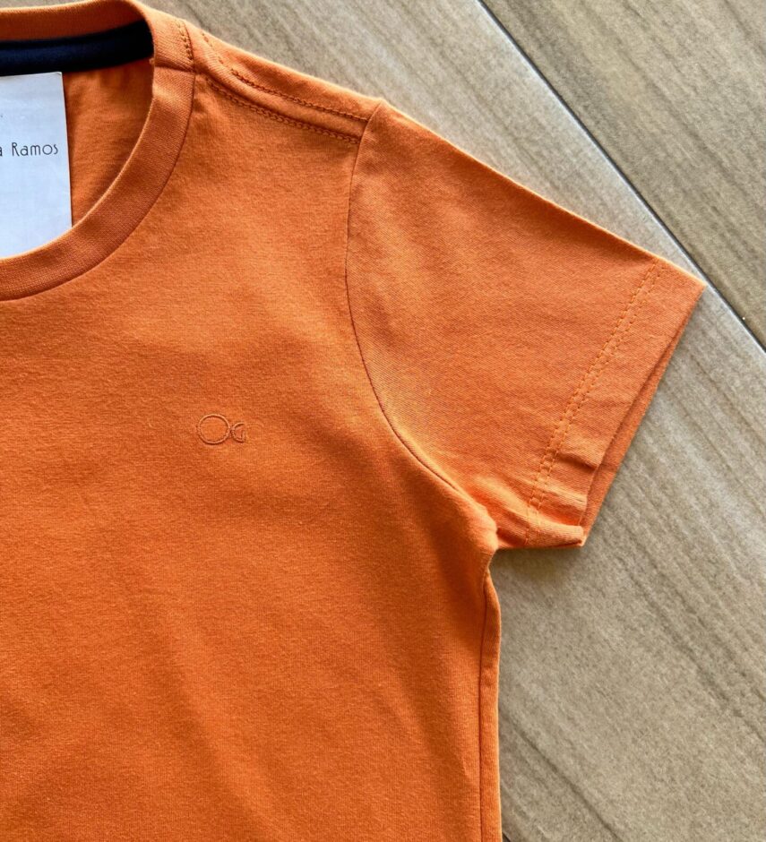 fernandaramoskids com br Camiseta Infantil Masculina Essencial Laranja1