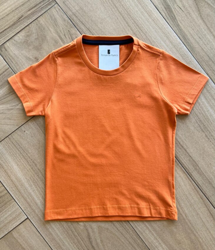 Camiseta Infantil Masculina Essencial Laranja Fernanda Ramos Kids