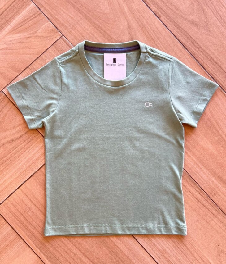 Camiseta Infantil Masculina Essencial Verde Fernanda Ramos Kids