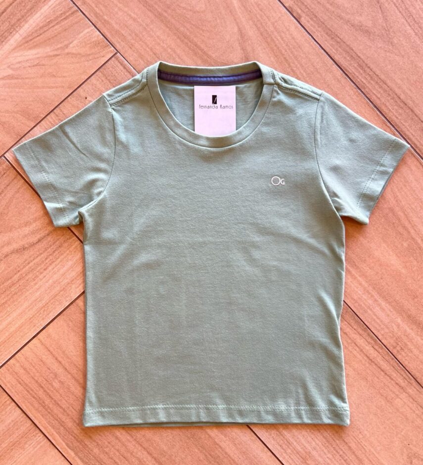 Camiseta Infantil Masculina Essencial Verde Fernanda Ramos Kids