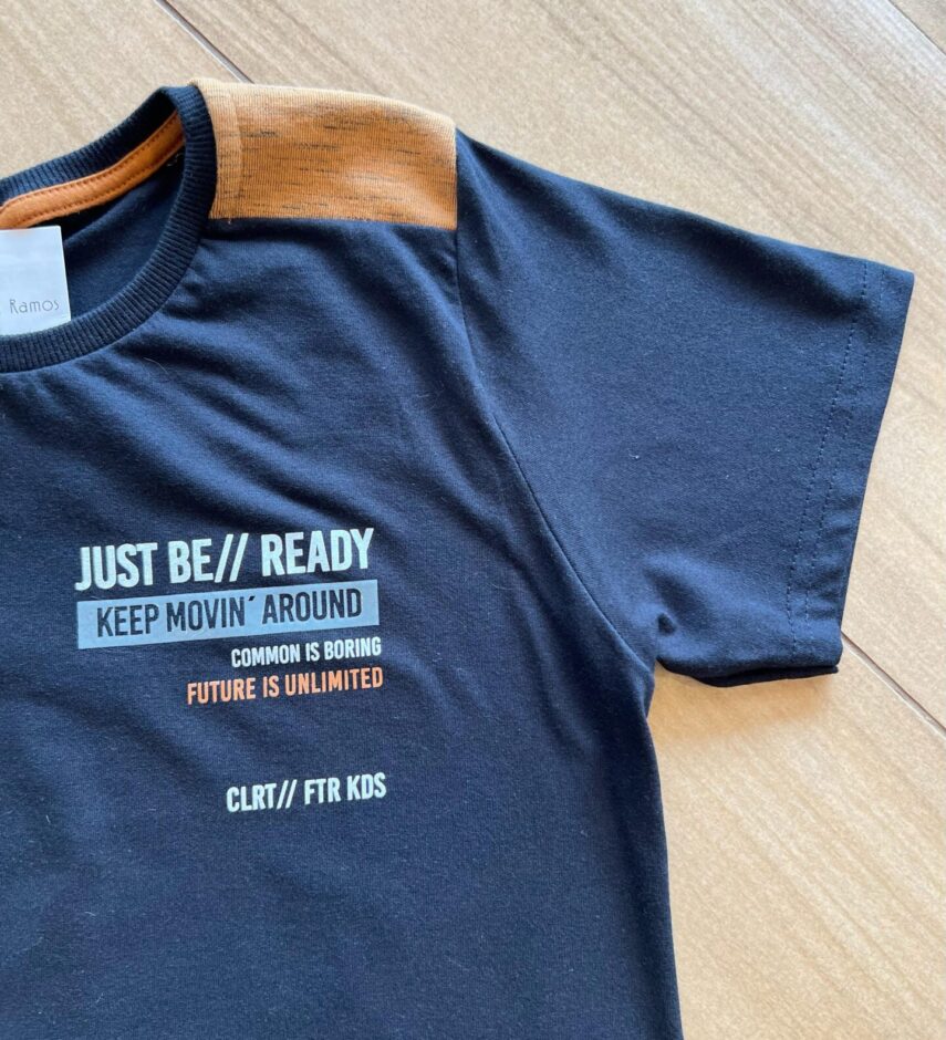 fernandaramoskids com br Camiseta Infantil Masculina Just Be Ready Preta1