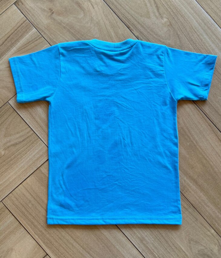 Camiseta Infantil Masculina Manga Curta Básica Azul Fernanda Ramos Kids