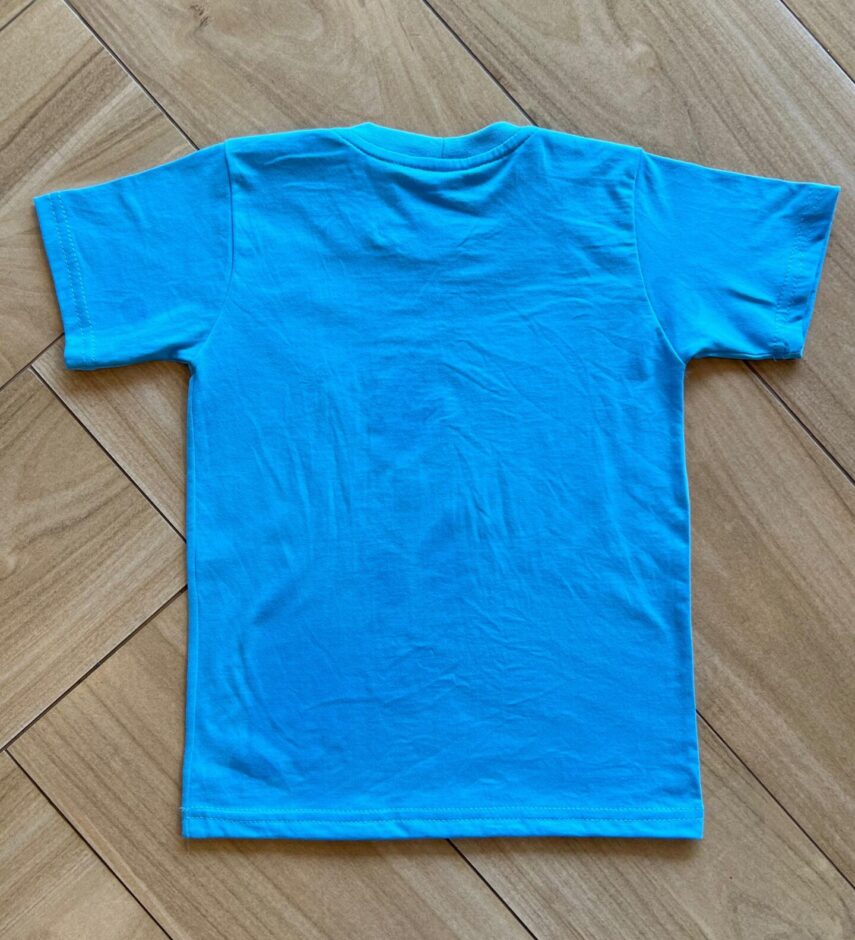 Camiseta Infantil Masculina Manga Curta Básica Azul Fernanda Ramos Kids