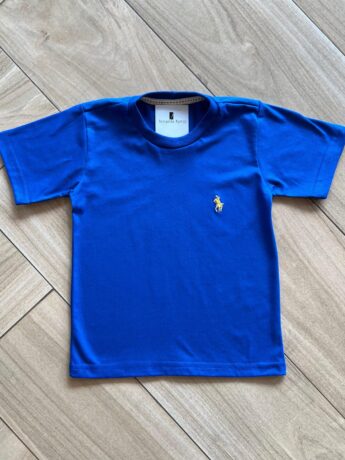 Camiseta Infantil Masculina Manga Curta Básica Azul Marinho Fernanda Ramos Kids