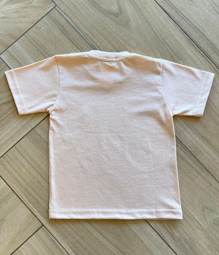 Camiseta Infantil Masculina Manga Curta Básica Bege Fernanda Ramos Kids