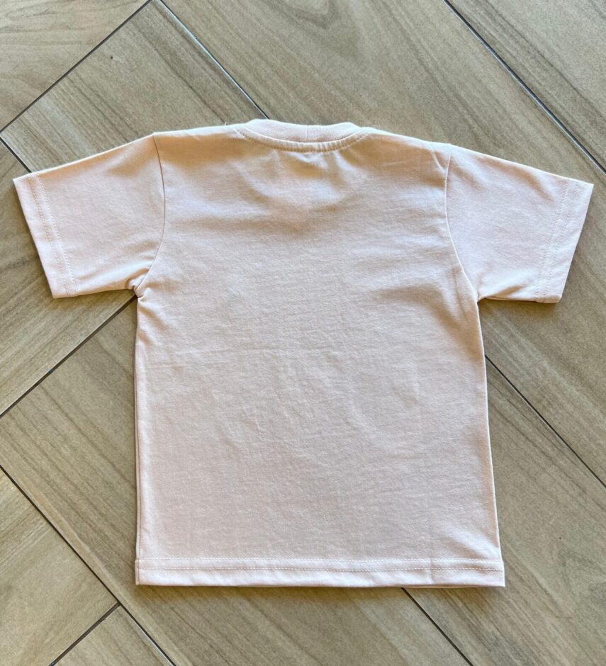 Camiseta Infantil Masculina Manga Curta Básica Bege Fernanda Ramos Kids