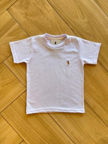 Camiseta Infantil Masculina Manga Curta Básica Branca Fernanda Ramos Kids
