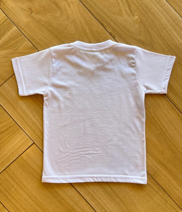 Camiseta Infantil Masculina Manga Curta Básica Branca Fernanda Ramos Kids