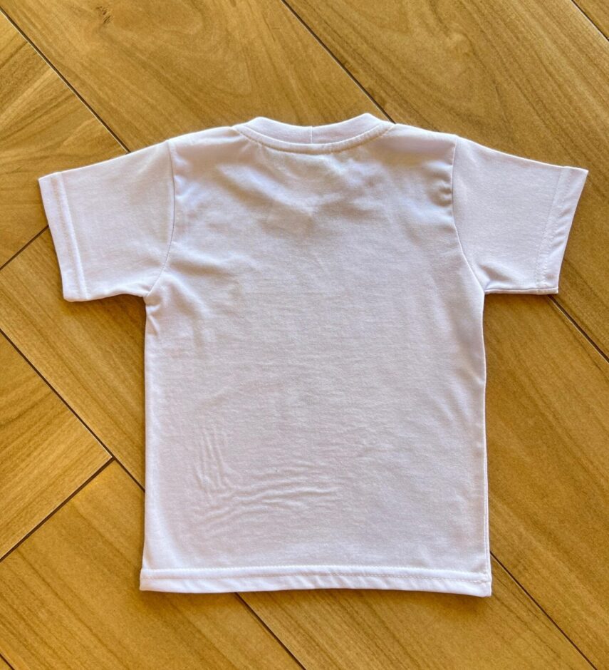 Camiseta Infantil Masculina Manga Curta Básica Branca Fernanda Ramos Kids