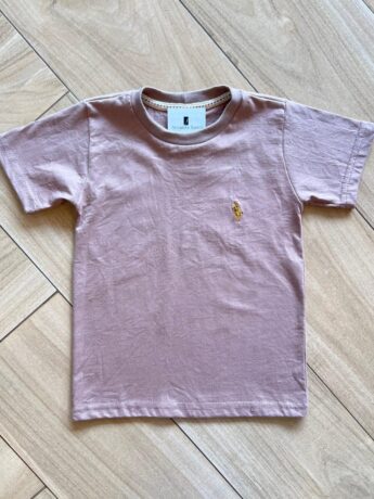 Camiseta Infantil Masculina Manga Curta Básica Marrom Fernanda Ramos Kids