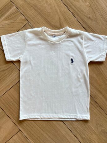 Camiseta Infantil Masculina Manga Curta Básica Off White Fernanda Ramos Kids