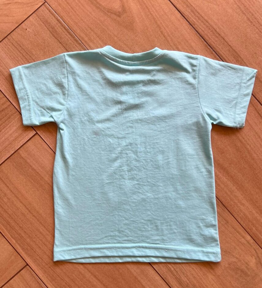Camiseta Infantil Masculina Manga Curta Básica Verde Tiffany Fernanda Ramos Kids