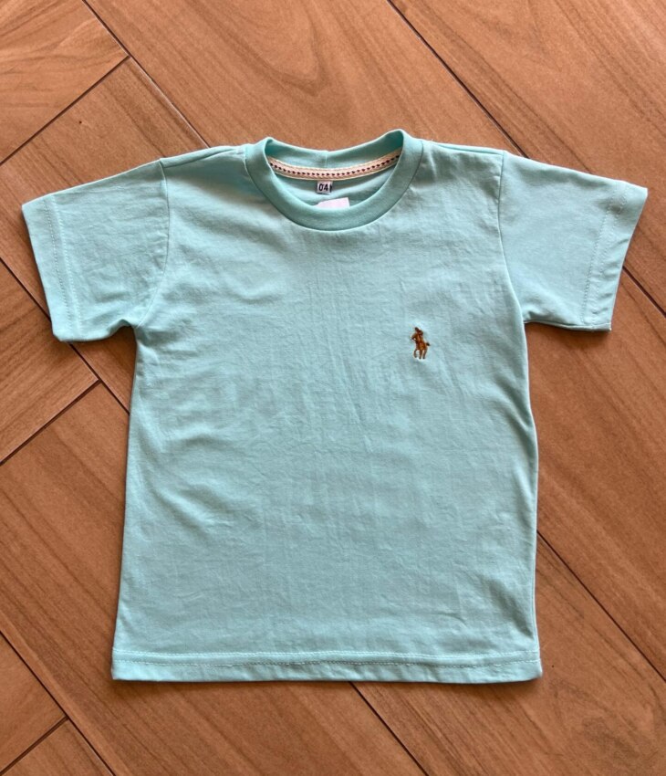 Camiseta Infantil Masculina Manga Curta Básica Verde Tiffany Fernanda Ramos Kids