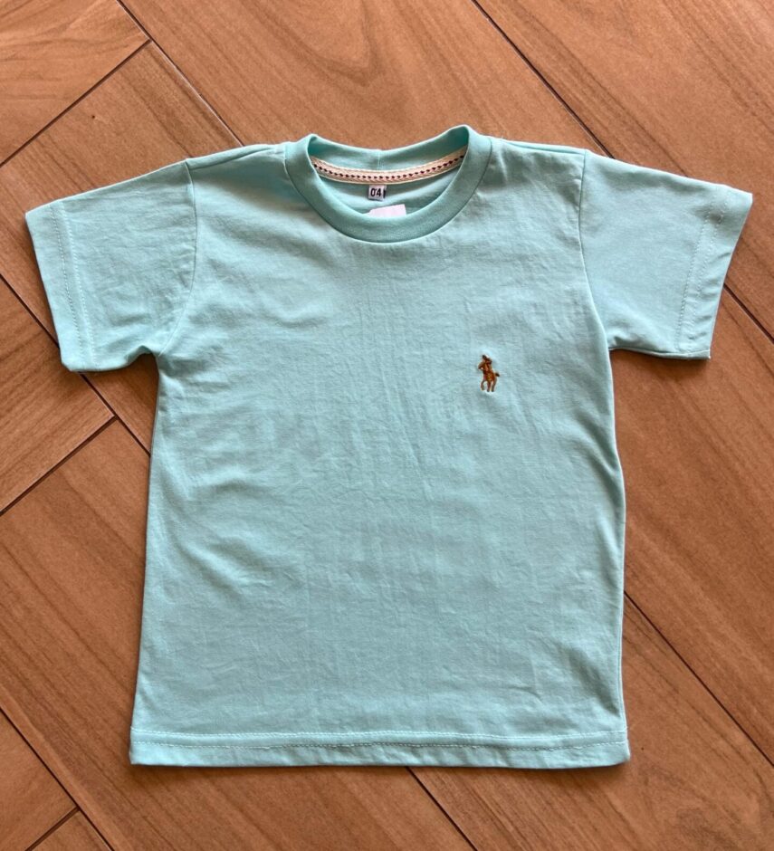 Camiseta Infantil Masculina Manga Curta Básica Verde Tiffany Fernanda Ramos Kids