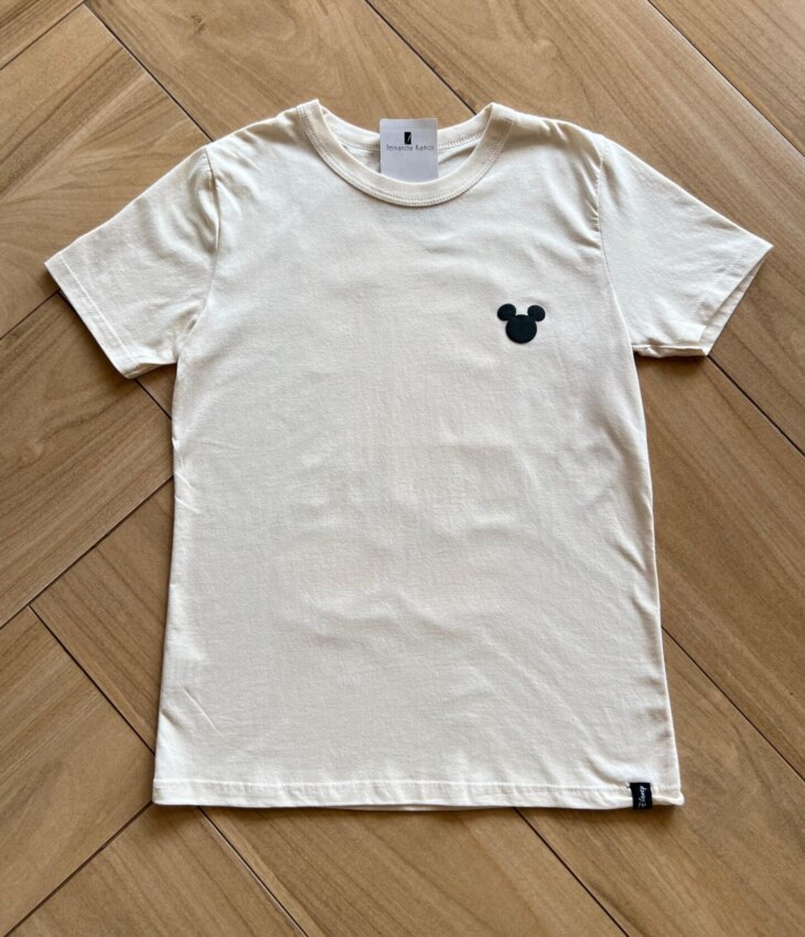 Camiseta Infantil Masculina Básica Manga Curta Mickey Mouse Nude Fernanda Ramos Kids